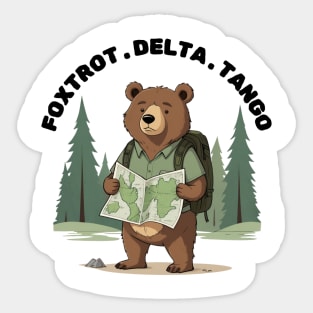 FDT Resist Bear, Anti Trump, National Parks Forest Service - Foxtrot Delta Tango Sticker